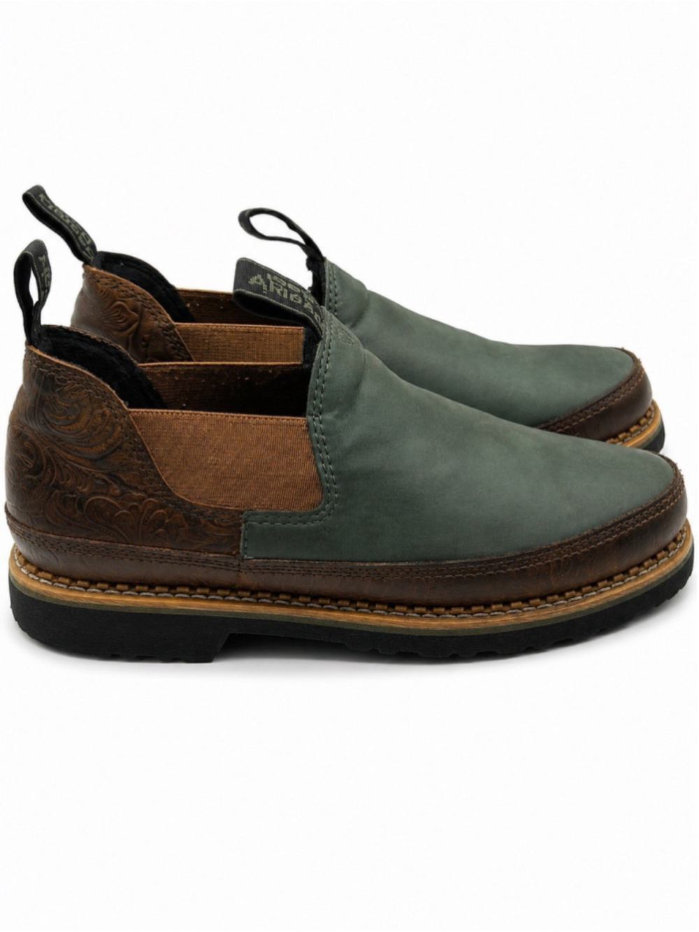 Georgia Giant Romeo Chelsea Work Boots Women’s 10M Brown Green Slip Resistant